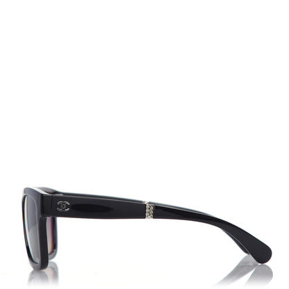 Chanel Nylon Metal Square Folding Sunglasses 6053 Black 3 of 8