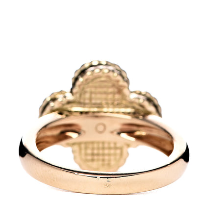 Van Cleef & Arpels 18K Yellow Gold Diamond Mother of Pearl Vintage Alhambra Ring 48 4.5 4 of 6