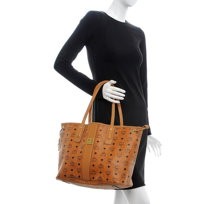 MCM Visetos Medium Liz Reversible Shopper Tote Cognac 3 of 15