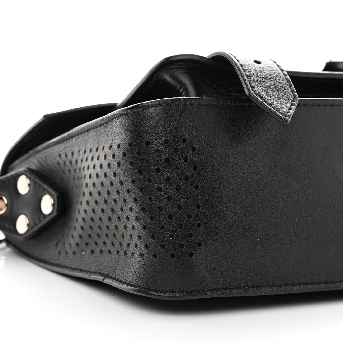 Lambskin Perforated Tiny PS1 Satchel Black