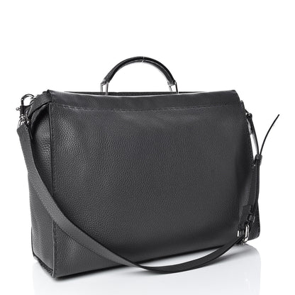 Fendi Cuoio Romano Selleria Monster Eyes Large Peekaboo Iconic Fit Satchel Asfalto 4 of 16