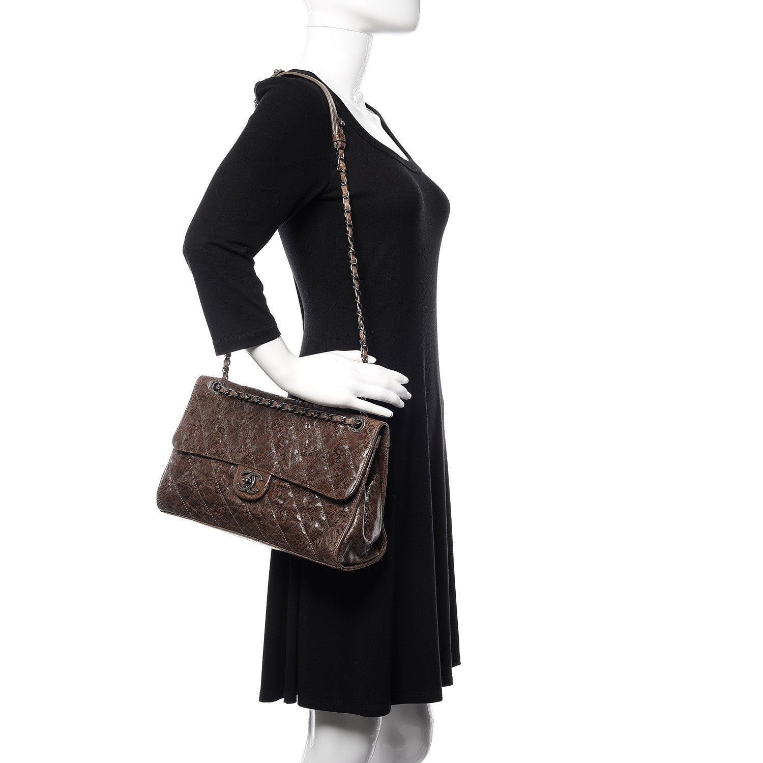 Chanel Crumpled Grained Calfskin Jumbo CC Crave Flap Beige 2 of 10