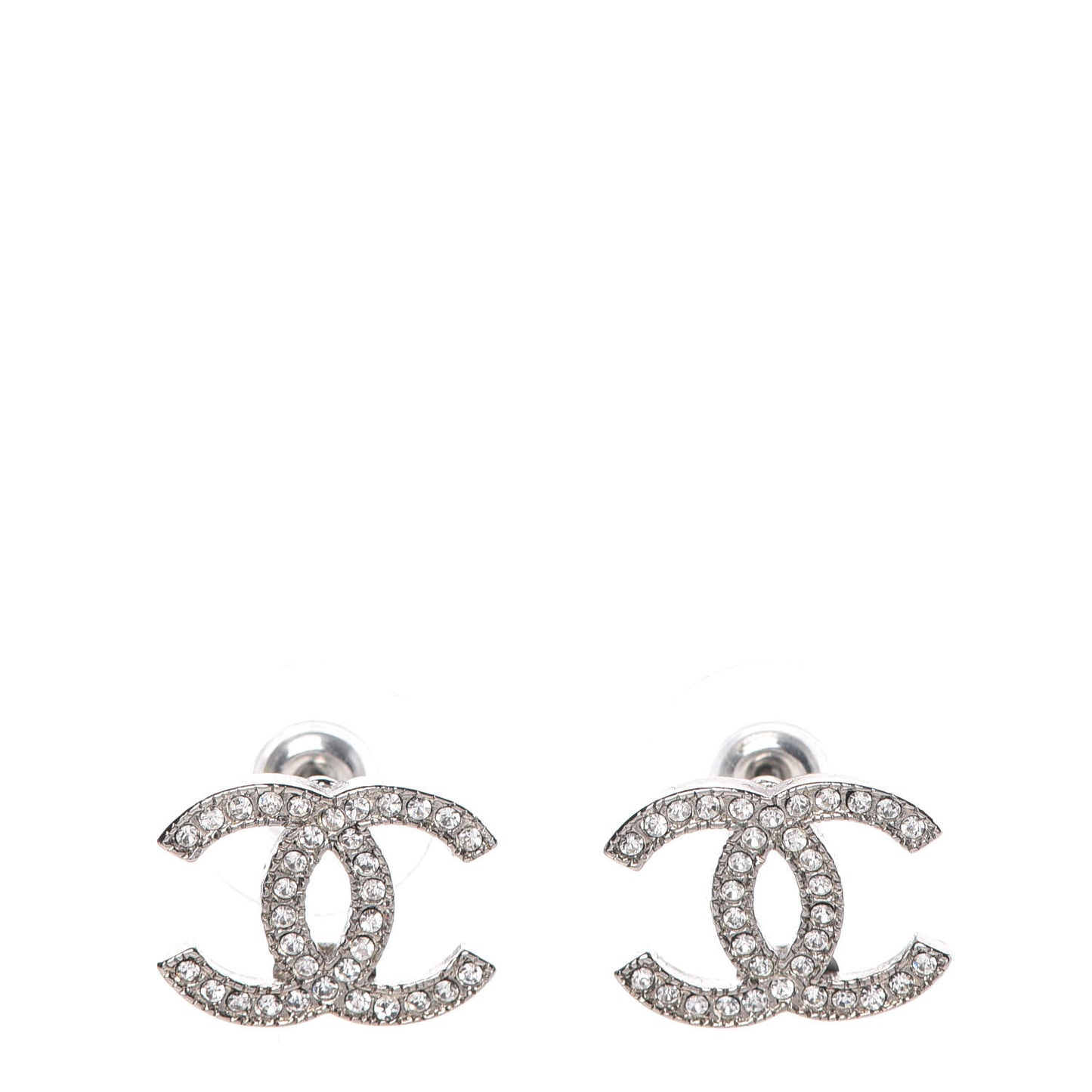 Crystal CC Earrings Silver