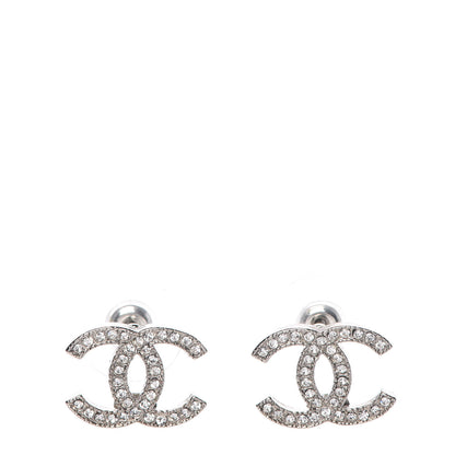 Chanel Crystal CC Earrings Silver 1 of 5