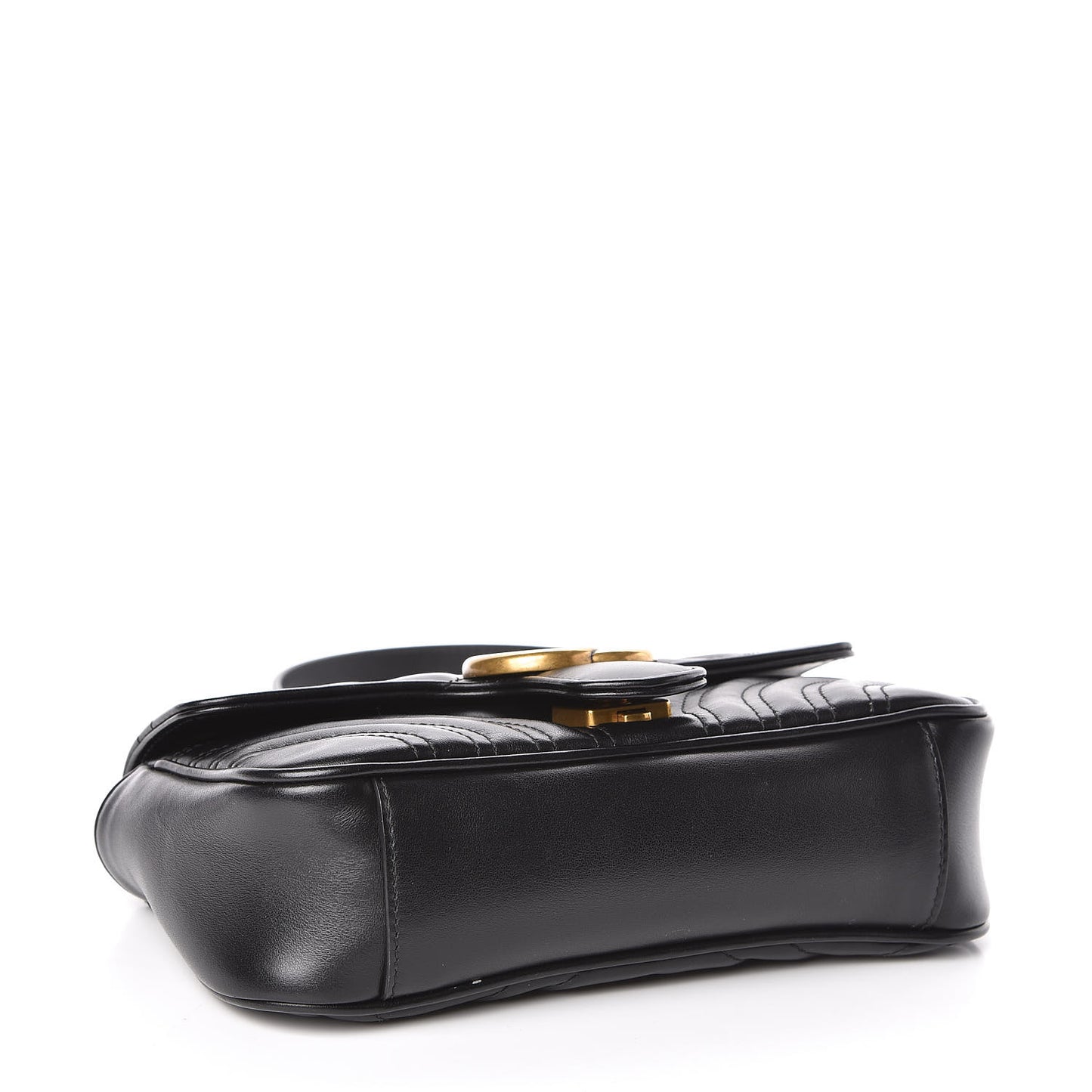 Calfskin Matelasse Mini GG Marmont Shoulder Bag Black
