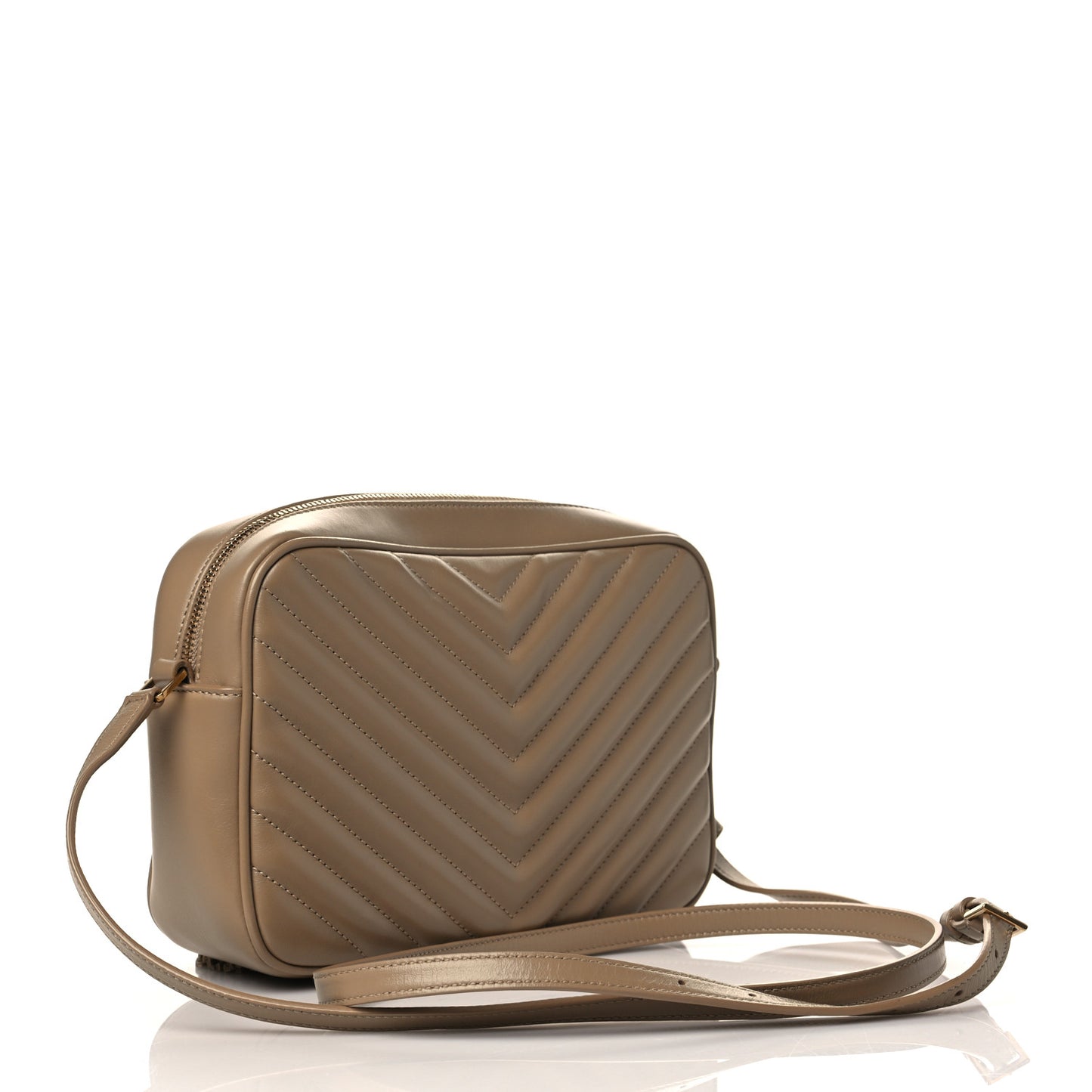 Calfskin Matelasse Monogram Lou Camera Bag Dark Latte