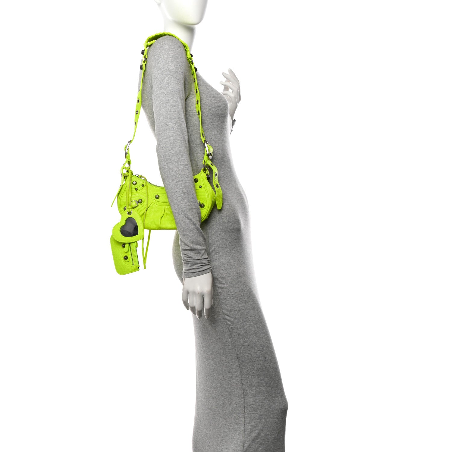 Balenciaga Agneau Arena Le Cagole Shoulder Bag XS Fluo Yellow 2 of 12