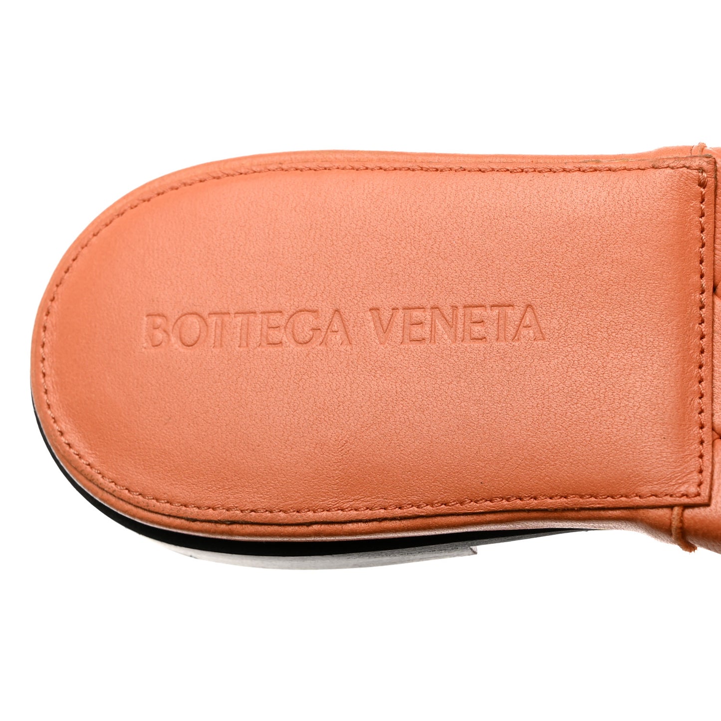 Nappa Maxi Intrecciato Lido Flat Sandals 36.5 Papaya