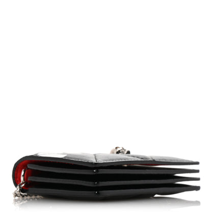 Alexander McQueen Nappa Graffiti Quilted Graffiti Skull Card Holder on Chain Black White 4 of 13