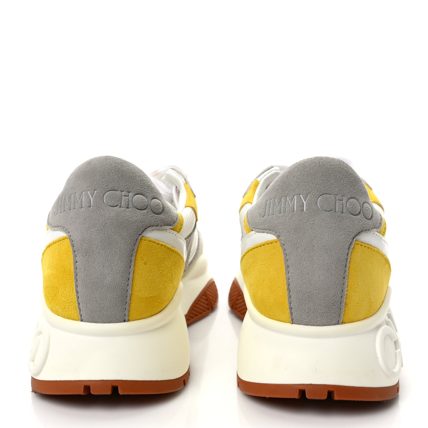 Nappa Mesh Suede Womens Landon Low Top Sneakers 38 White Grey Yellow