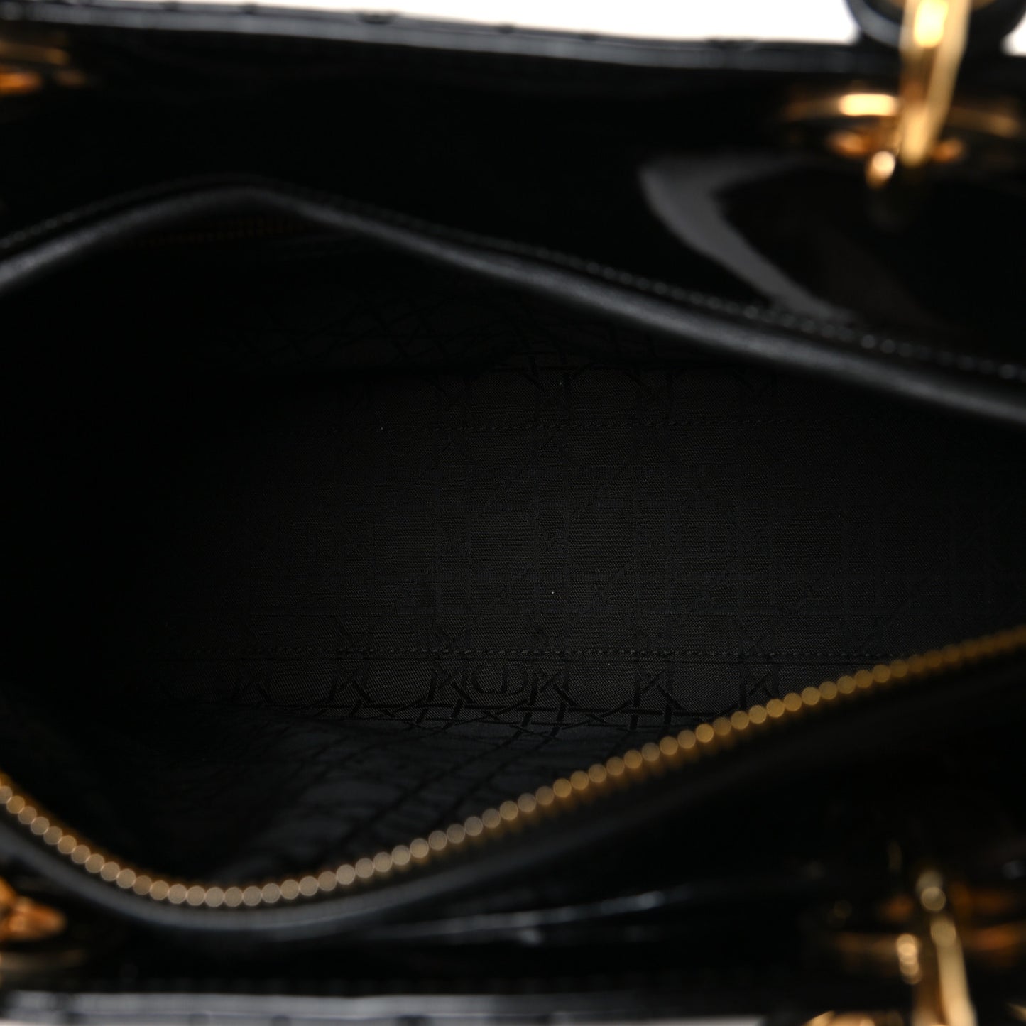 Patent Cannage Large Lady Dior Black