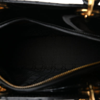 Christian Dior Patent Cannage Large Lady Dior Black 5 of 13