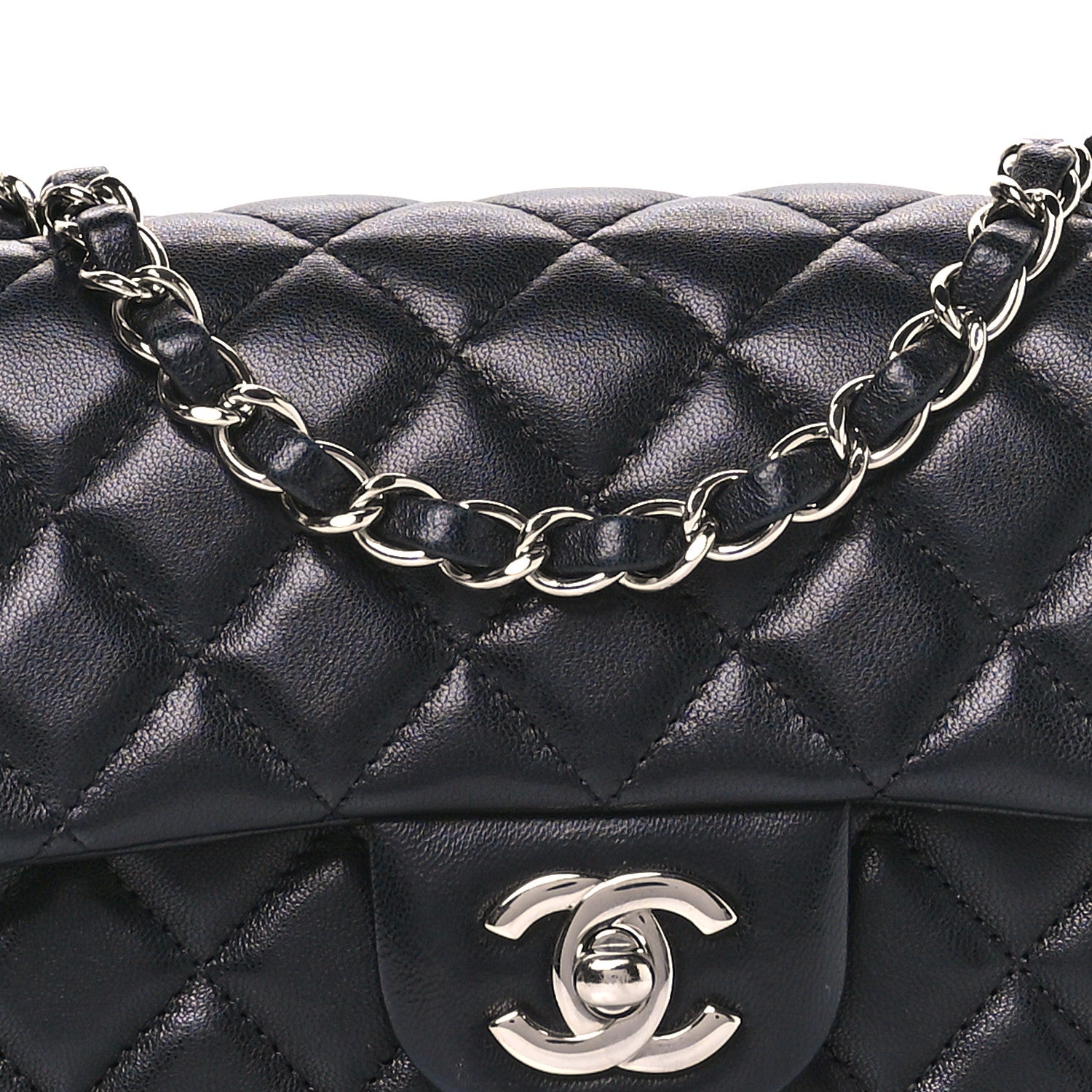 Chanel Lambskin Quilted Mini Rectangular Flap Black 8 of 11