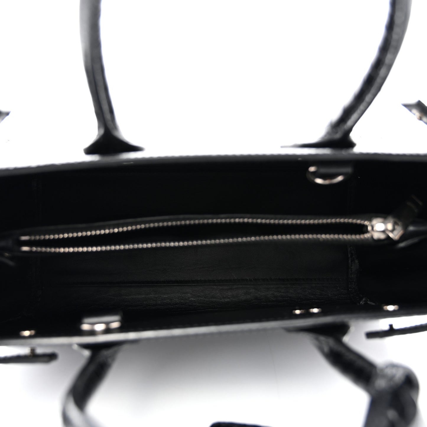 Calfskin Crocodile Embossed Baby Sac De Jour Black