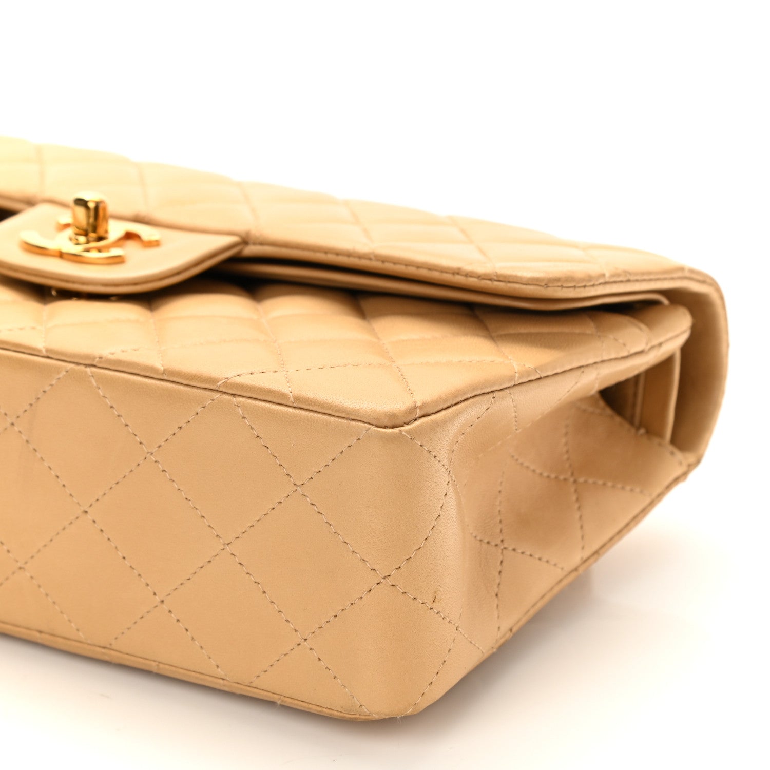 Chanel Lambskin Quilted Small Double Flap Beige 11 of 12