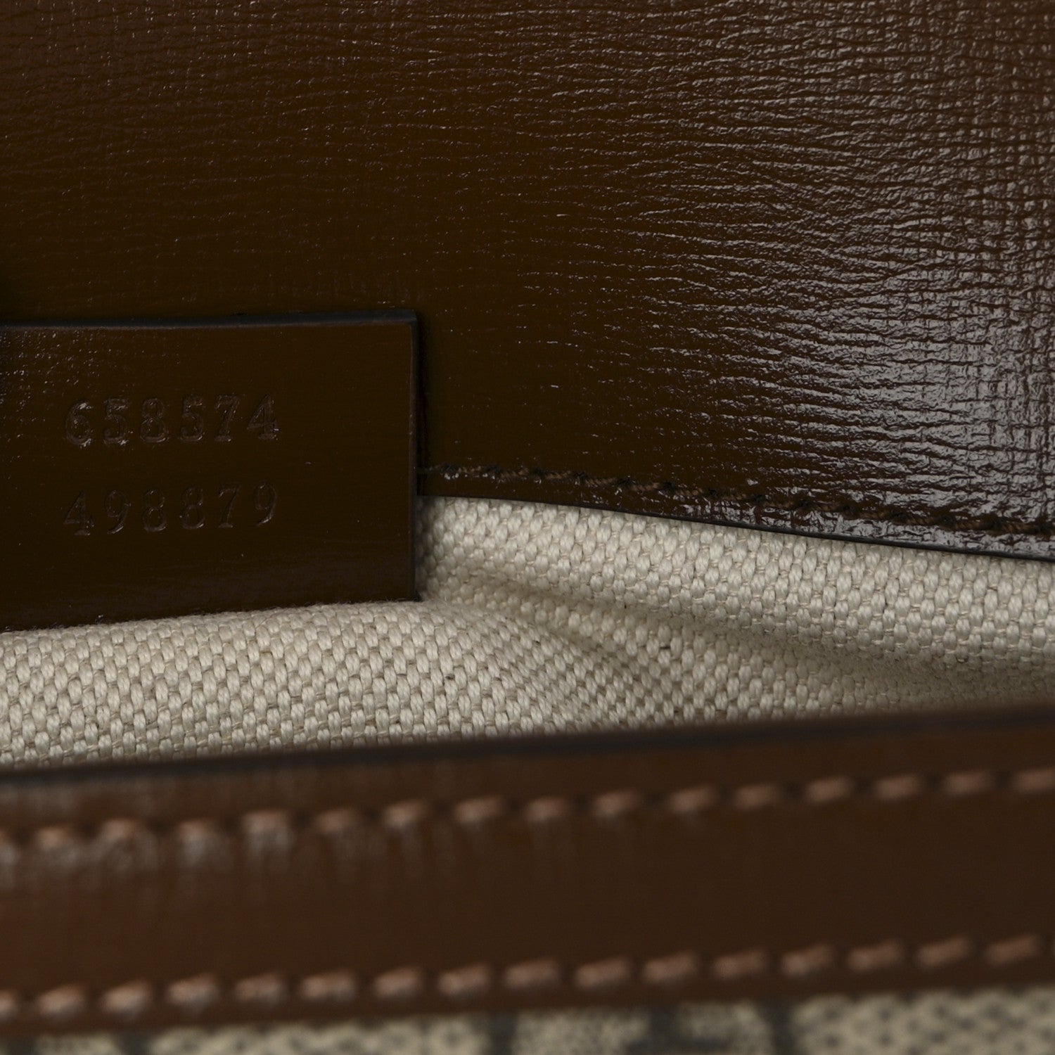 Gucci GG Supreme Monogram Azalea Calfskin Web Mini Horsebit 1955 Shoulder Bag Beige Ebony Brown Sugar 7 of 10