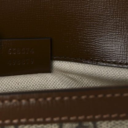 Gucci GG Supreme Monogram Azalea Calfskin Web Mini Horsebit 1955 Shoulder Bag Beige Ebony Brown Sugar 7 of 10