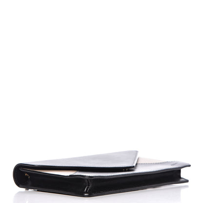 Chloe Calfskin Patchwork Chain Wallet Black Beige 4 of 13