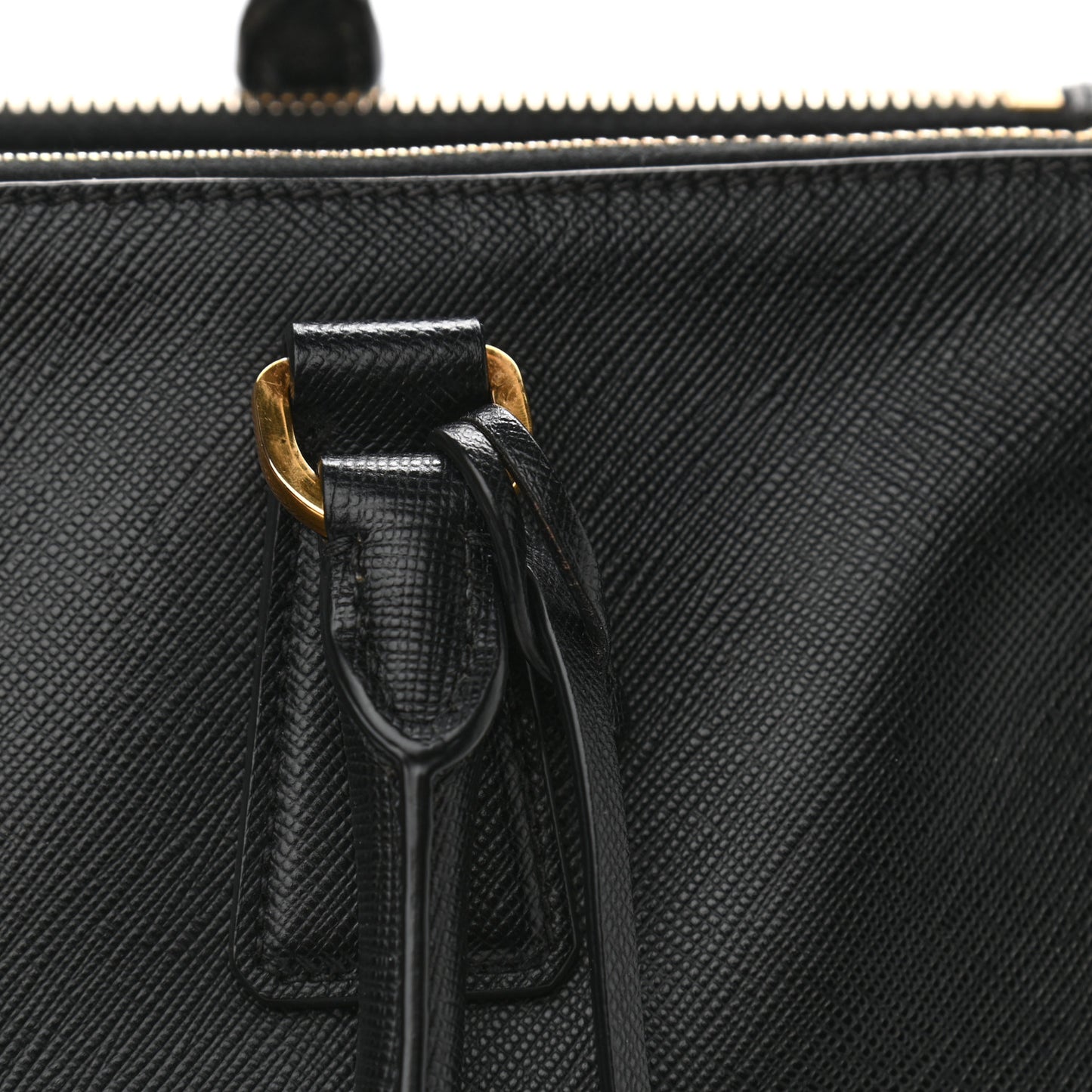 Saffiano Medium Galleria Double Zip Tote Black