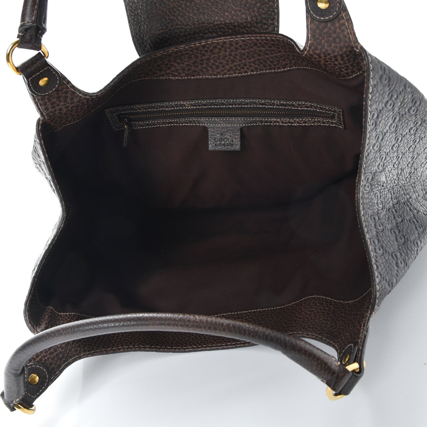 Guccissima Large New Pelham Shoulder Bag Dark Brown