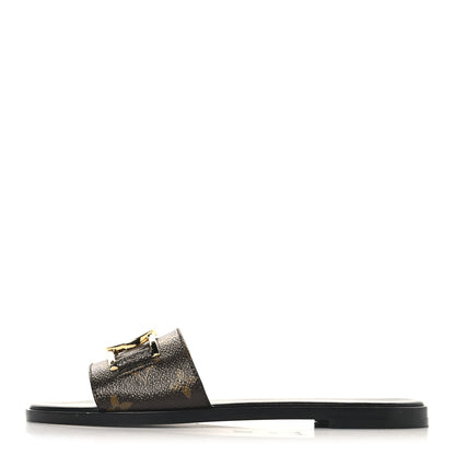 Louis Vuitton Patent Monogram Lock It Flat Mules 37 1 of 9