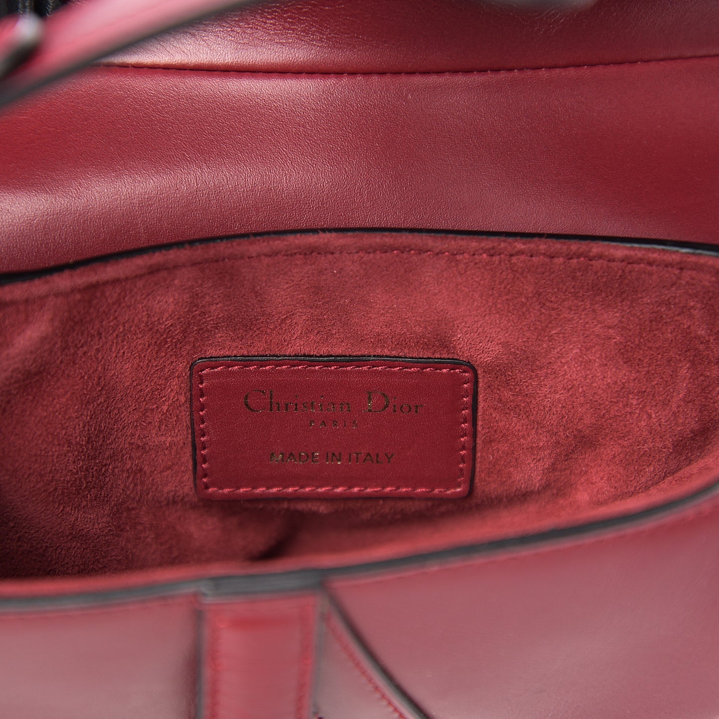 Calfskin Mini Saddle Bag Red
