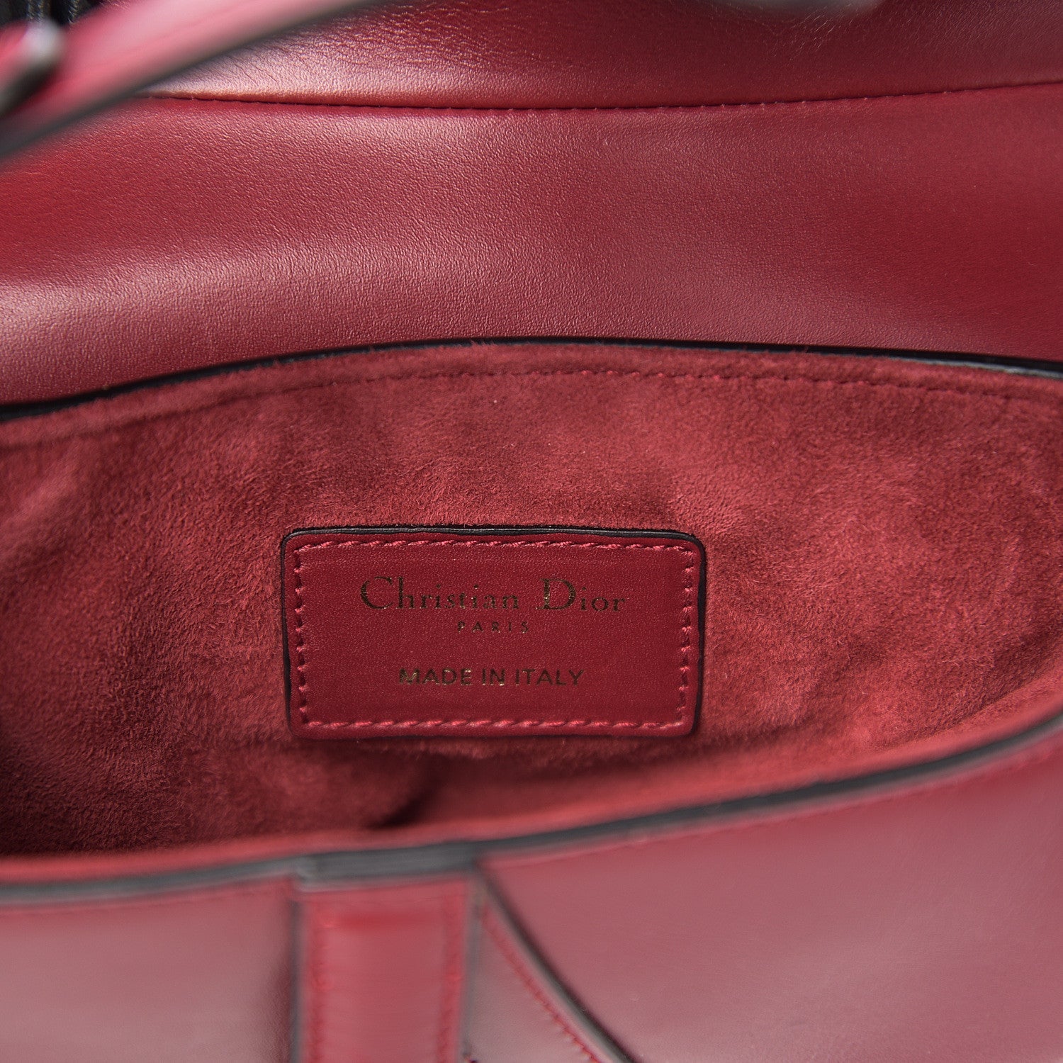 Christian Dior Calfskin Mini Saddle Bag Red 5 of 8