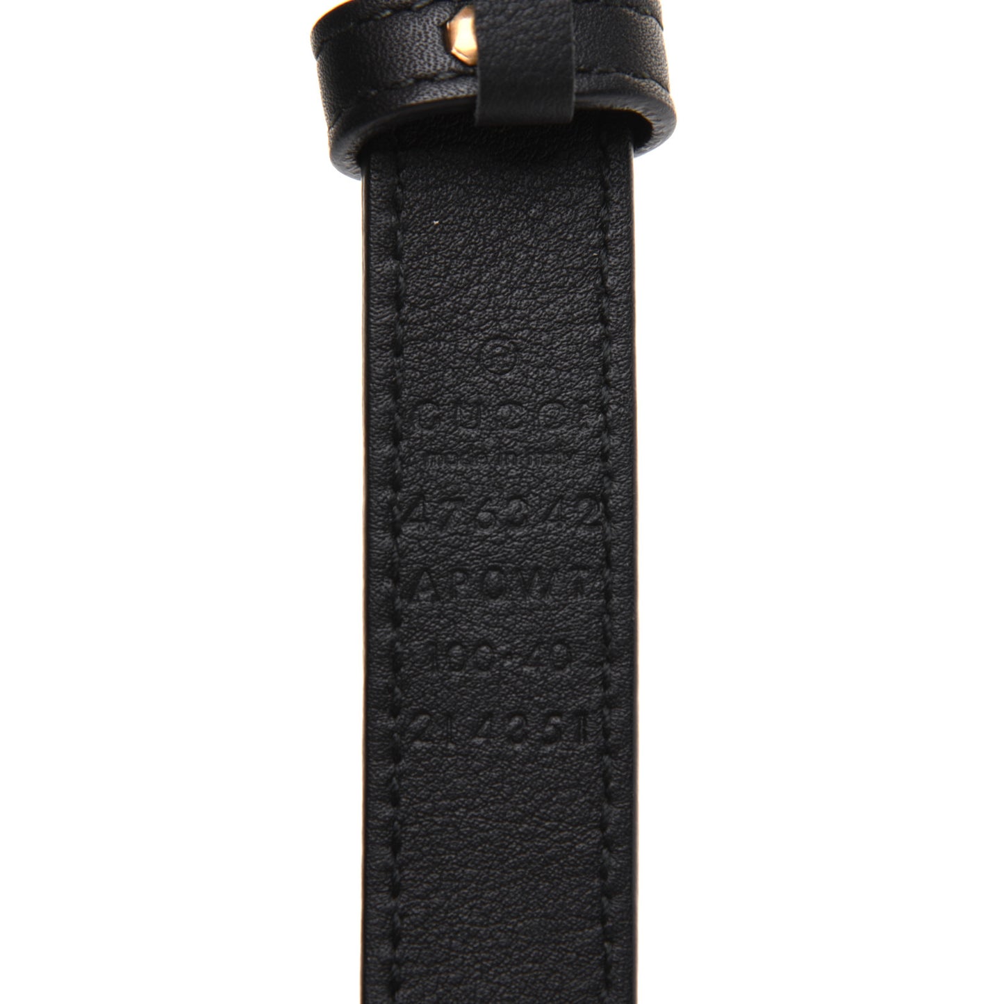 Calfskin Pearl Double G 20mm Belt 100 40 Black Cream
