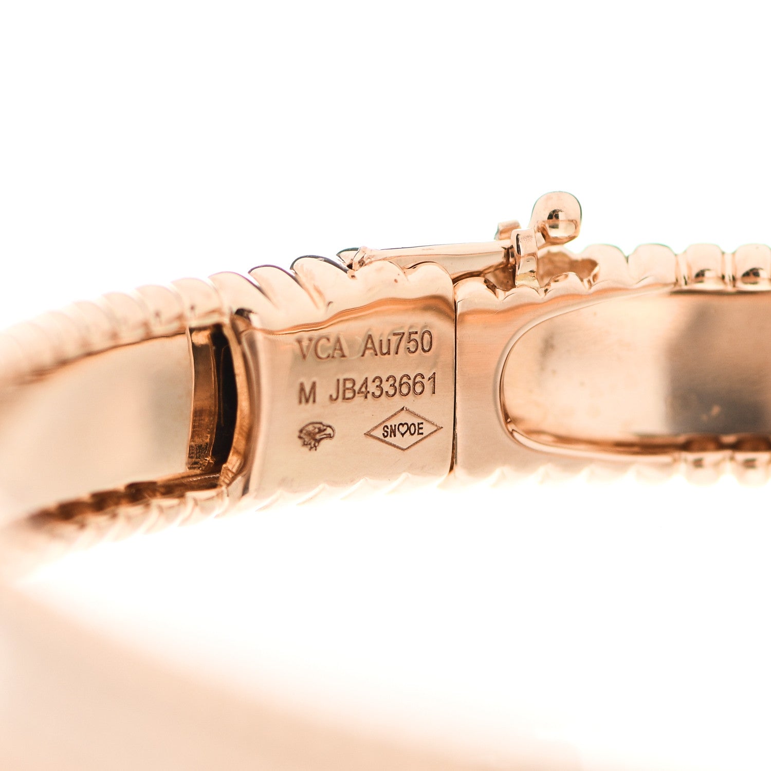 Van Cleef & Arpels 18K Rose Gold Perlee Signature Bangle Bracelet M 3 of 4