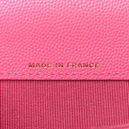 Chanel Caviar Quilted Flap Card Holder Wallet Pink 7 of 15