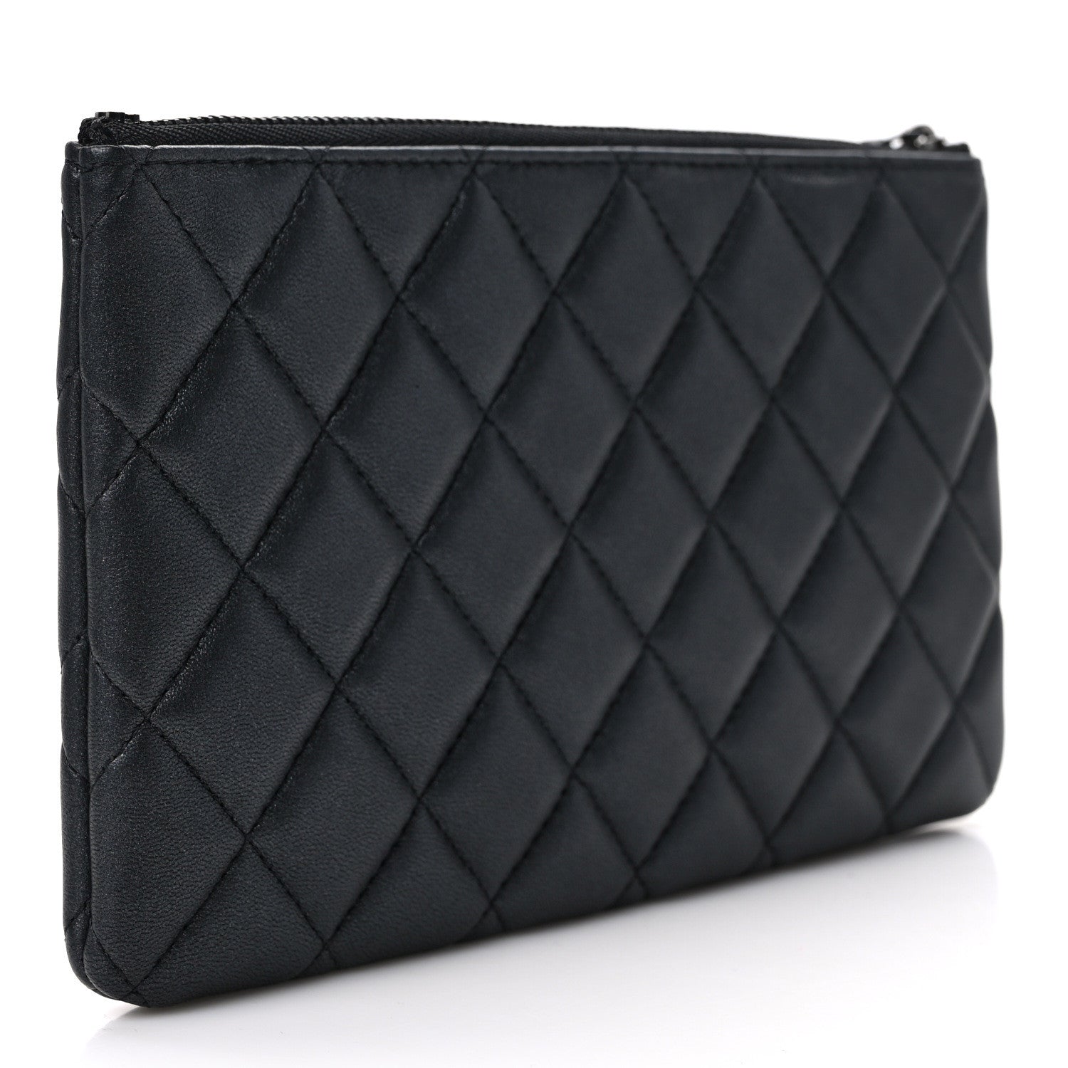 Chanel Pearly Lambskin Quilted Cosmetic Case So Black 3 of 8