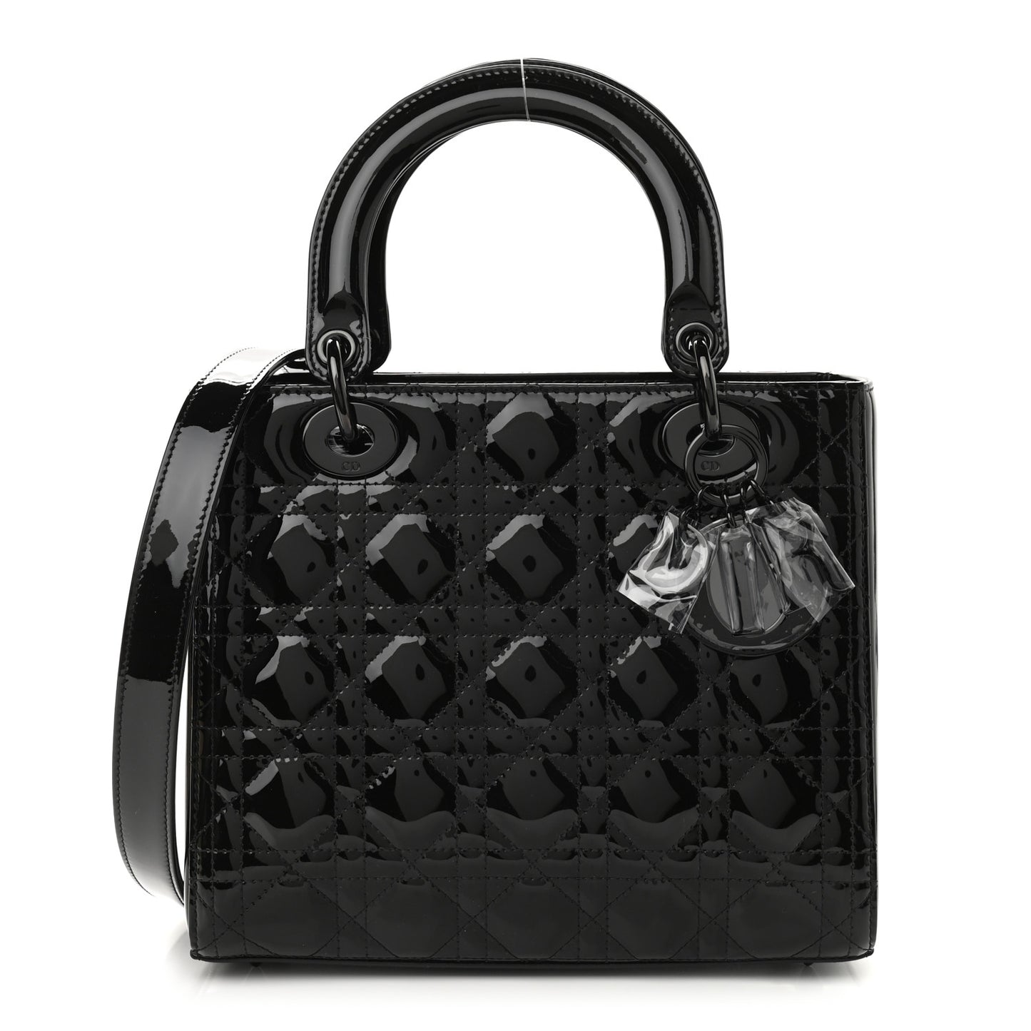 Patent Cannage Medium Lady Dior Black