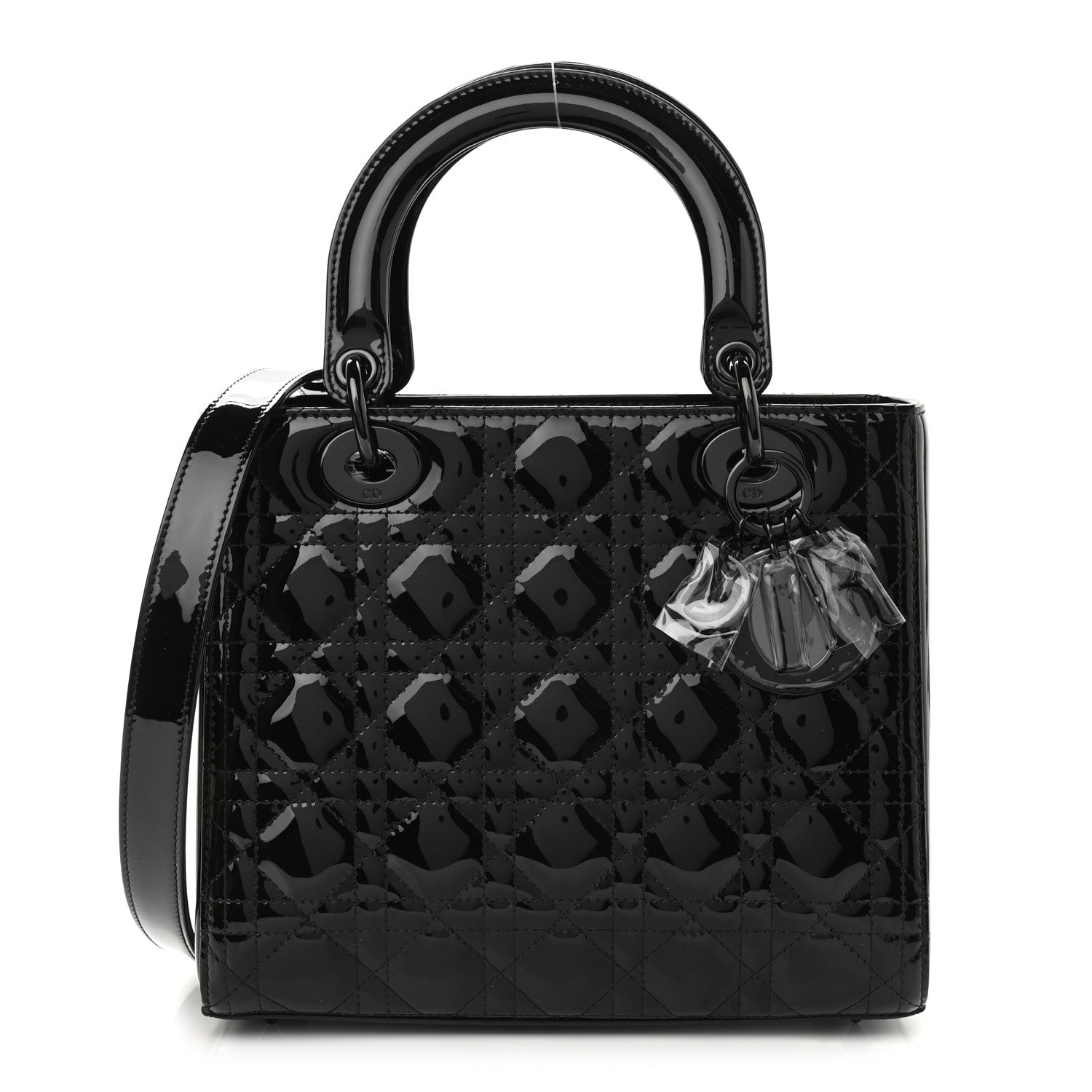 Christian Dior Patent Cannage Medium Lady Dior Black 1 of 8