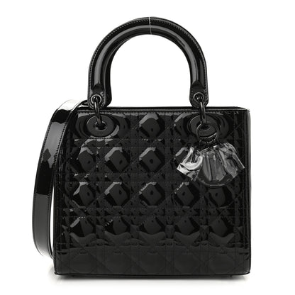 Christian Dior Patent Cannage Medium Lady Dior Black 1 of 8