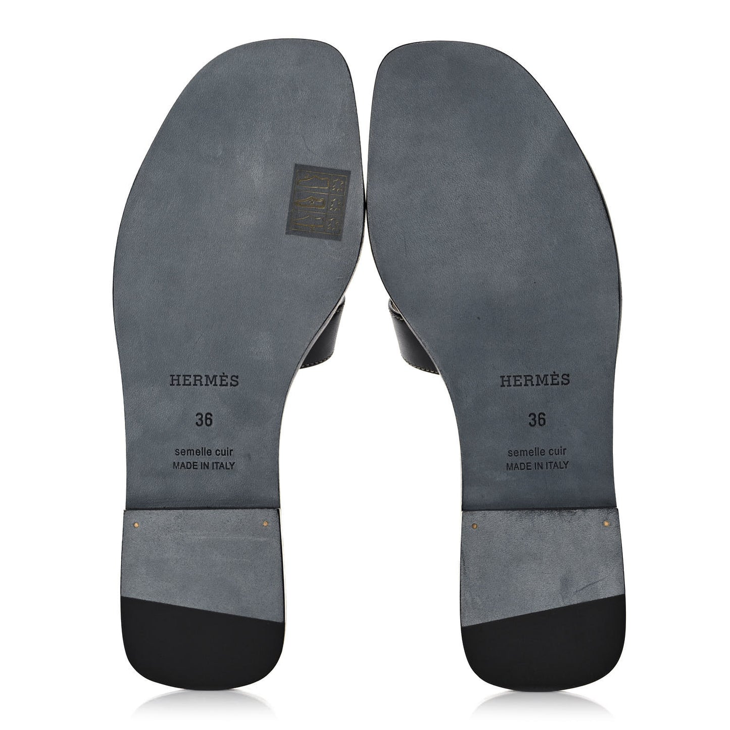 Box Calfskin Oran Sandals 36 Black