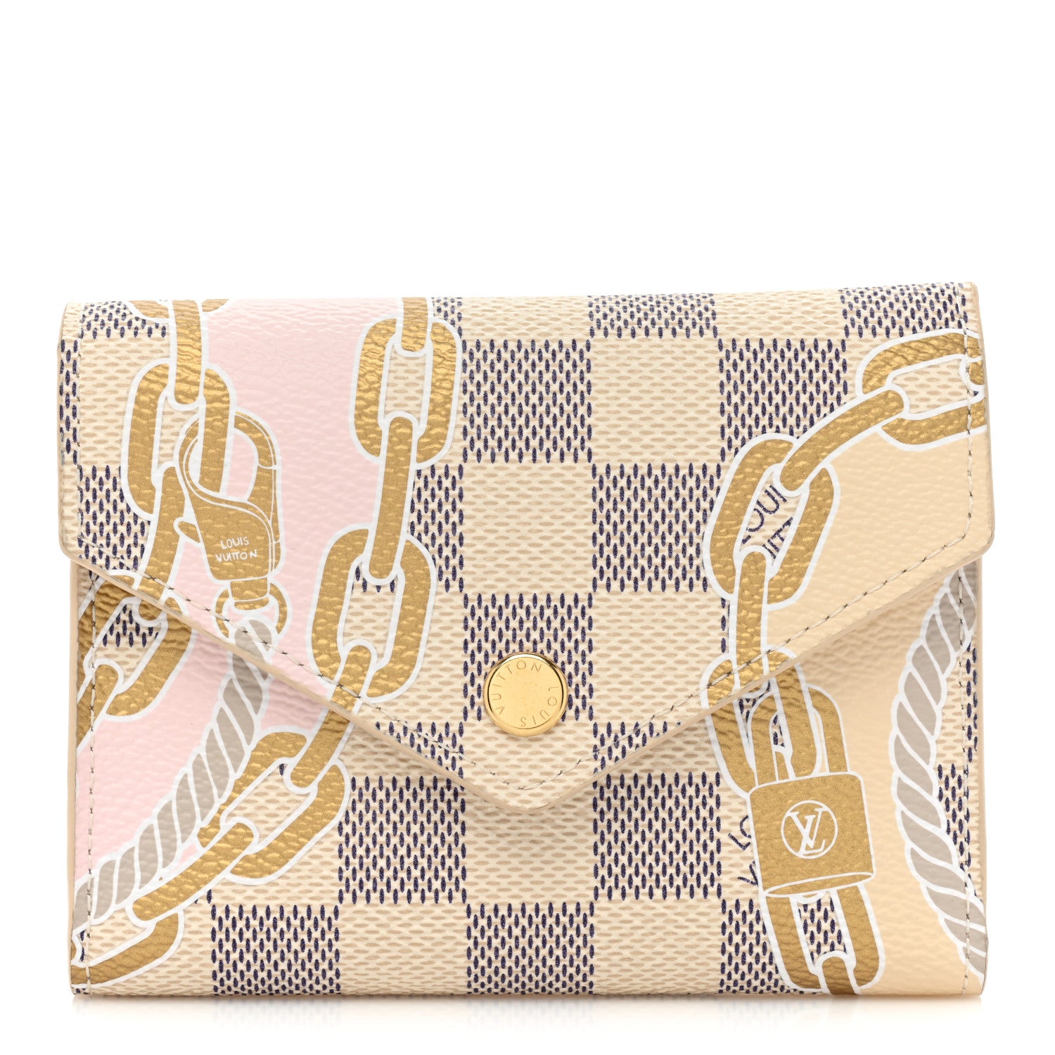 Louis Vuitton Damier Azur Nautical Victorine Wallet Gold 1 of 11