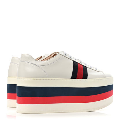 Gucci Calfskin Peggy Platform Sneakers 37 White 3 of 13