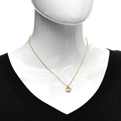 Chopard 18K Yellow Gold Diamond Happy Diamonds Icons Floating Heart Pendant Necklace 2 of 4