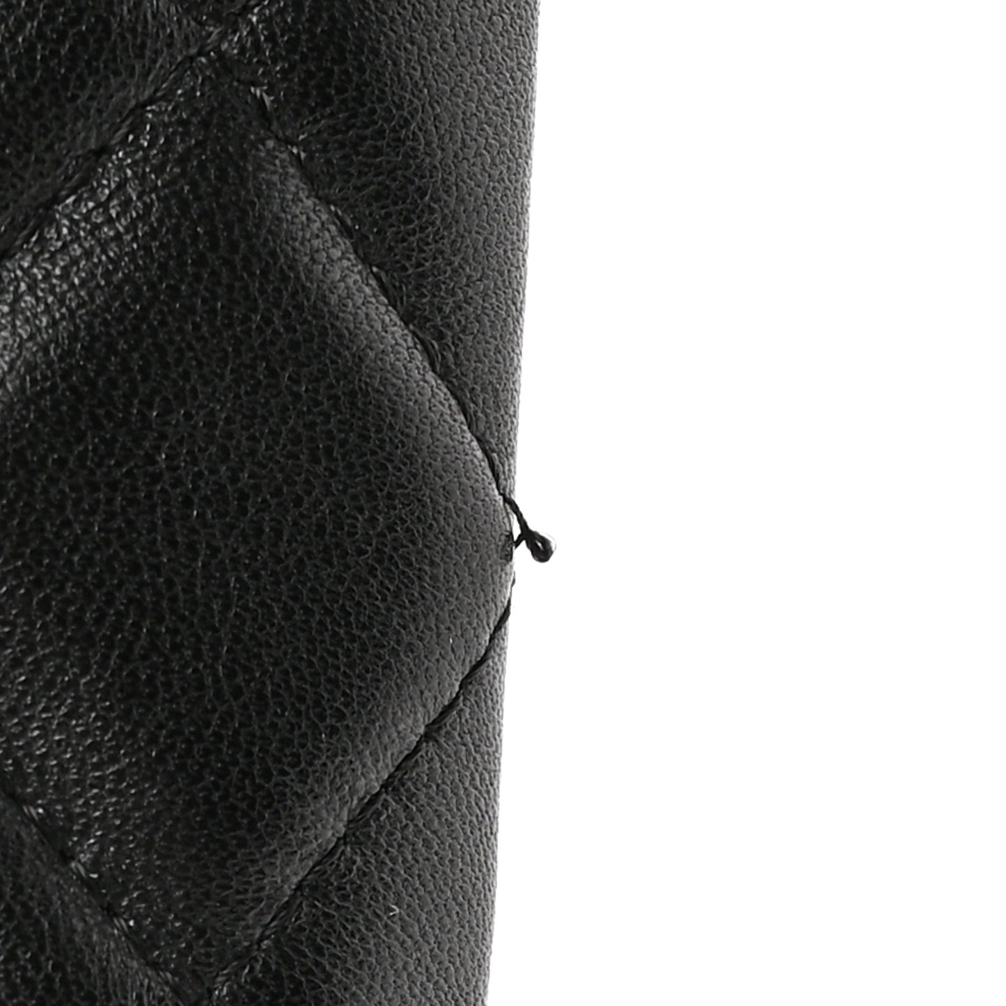 Lambskin Quilted Large Flap Cosmetic Case Black