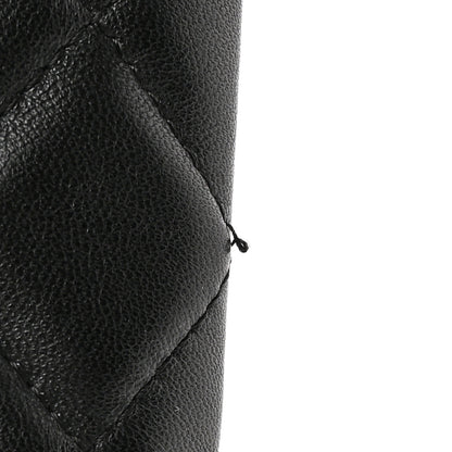 Chanel Lambskin Quilted Large Flap Cosmetic Case Black 18 of 20