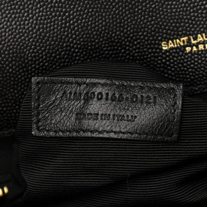 Saint Laurent Grain De Poudre Matelasse Chevron Large Monogram Satchel Black 8 of 13