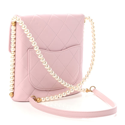 Chanel Calfskin Quilted Pearl Small About Pearls Hobo Bag Light Pink 3 of 11