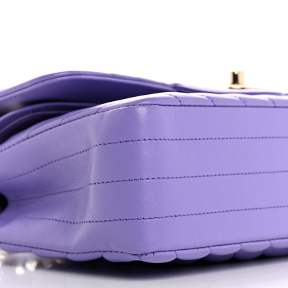 Chanel Lambskin Chevron Quilted Small Double Flap Purple 9 of 13