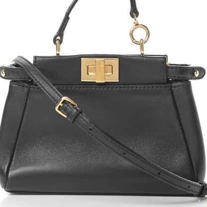 Fendi Nappa Micro Peekaboo Iconic Satchel Black 9 of 14