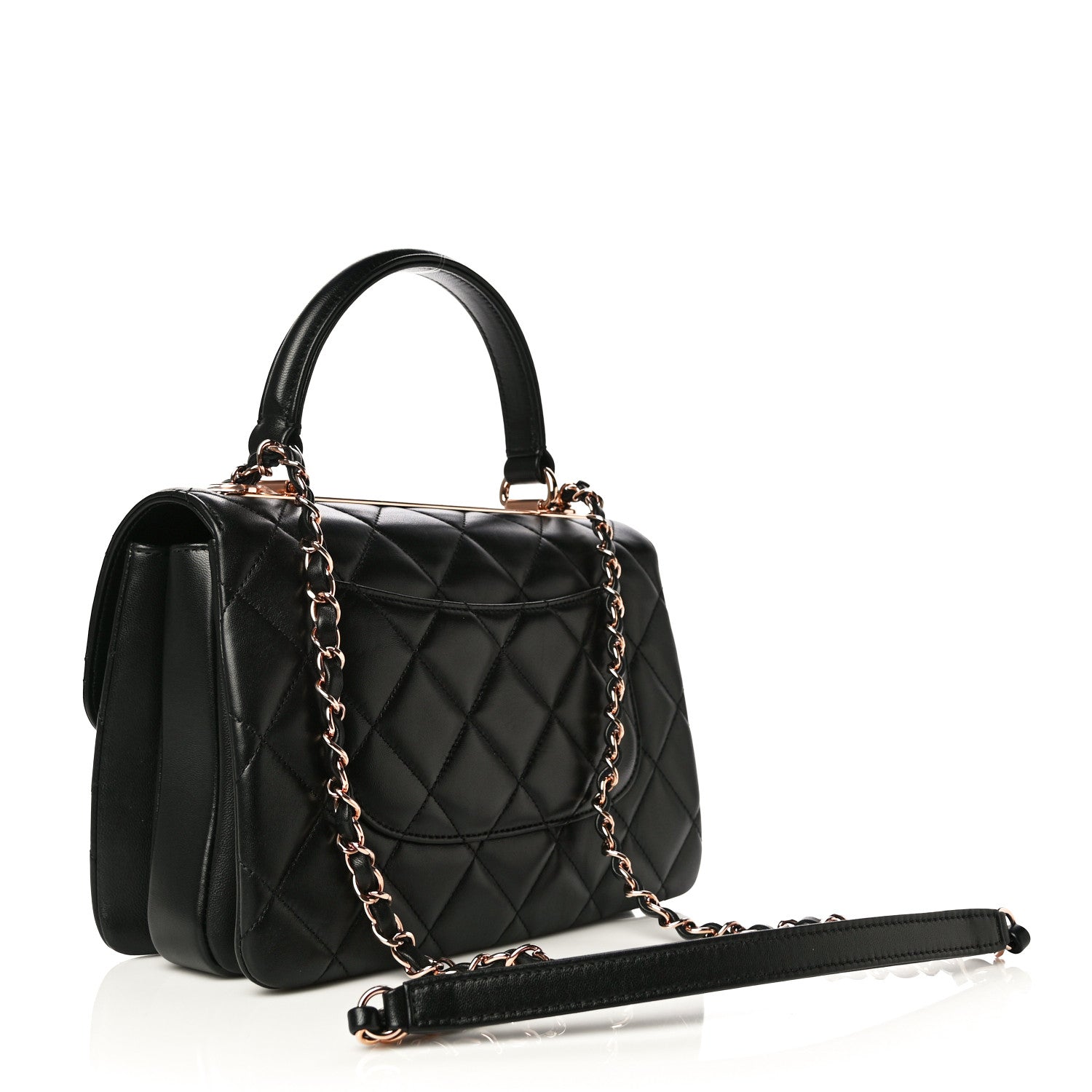 Chanel Lambskin Quilted Small Trendy CC Dual Handle Flap Bag Black 3 of 11