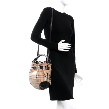 Burberry Haymarket Check Medium Willenmore Hobo Chocolate 2 of 8