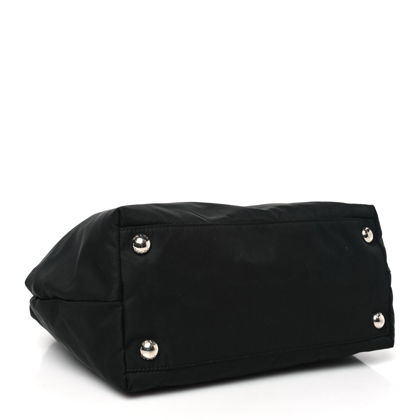 Tessuto Nylon Nappa Braided Top Handle Bag Black