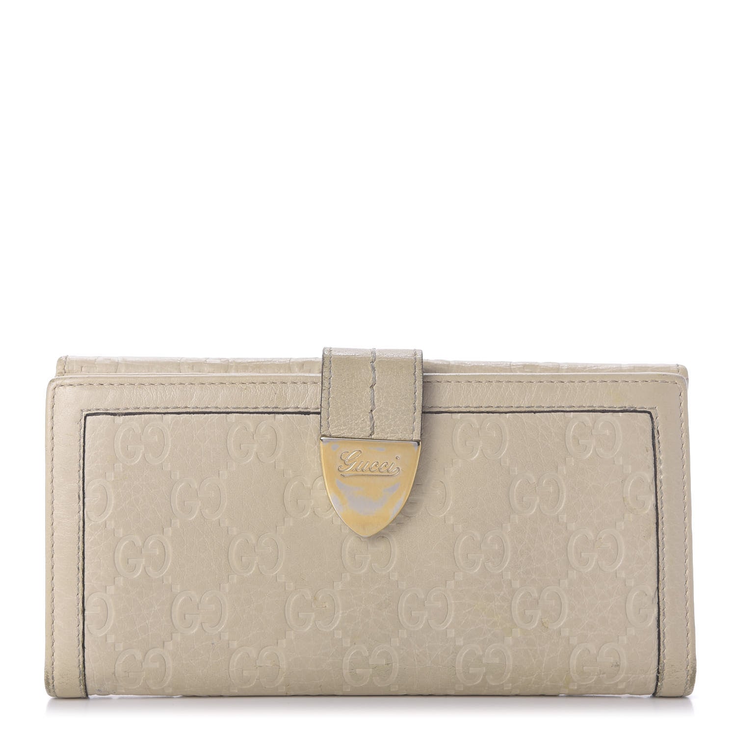 Gucci Guccissima Signoria Continental Wallet Off White 1 of 8