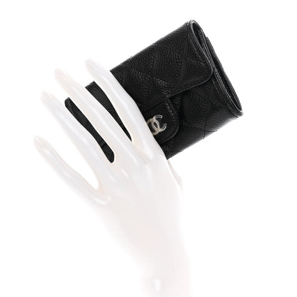 Chanel Caviar Quilted Flap Card Holder Wallet Black 2 of 9