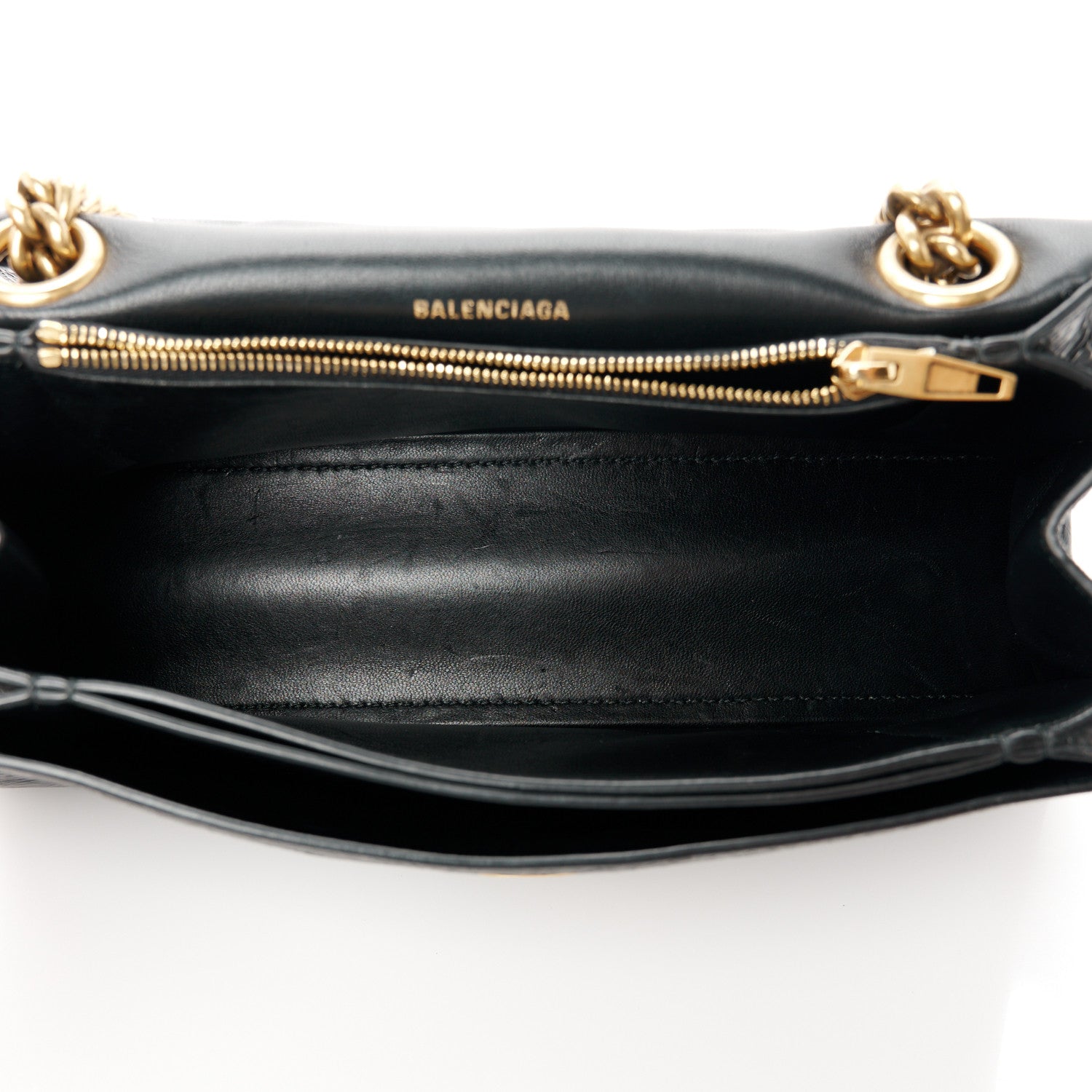 Balenciaga Crushed Calfskin Quilted Aged Gold Hardware Small Crush Chain Bag Black 5 of 10